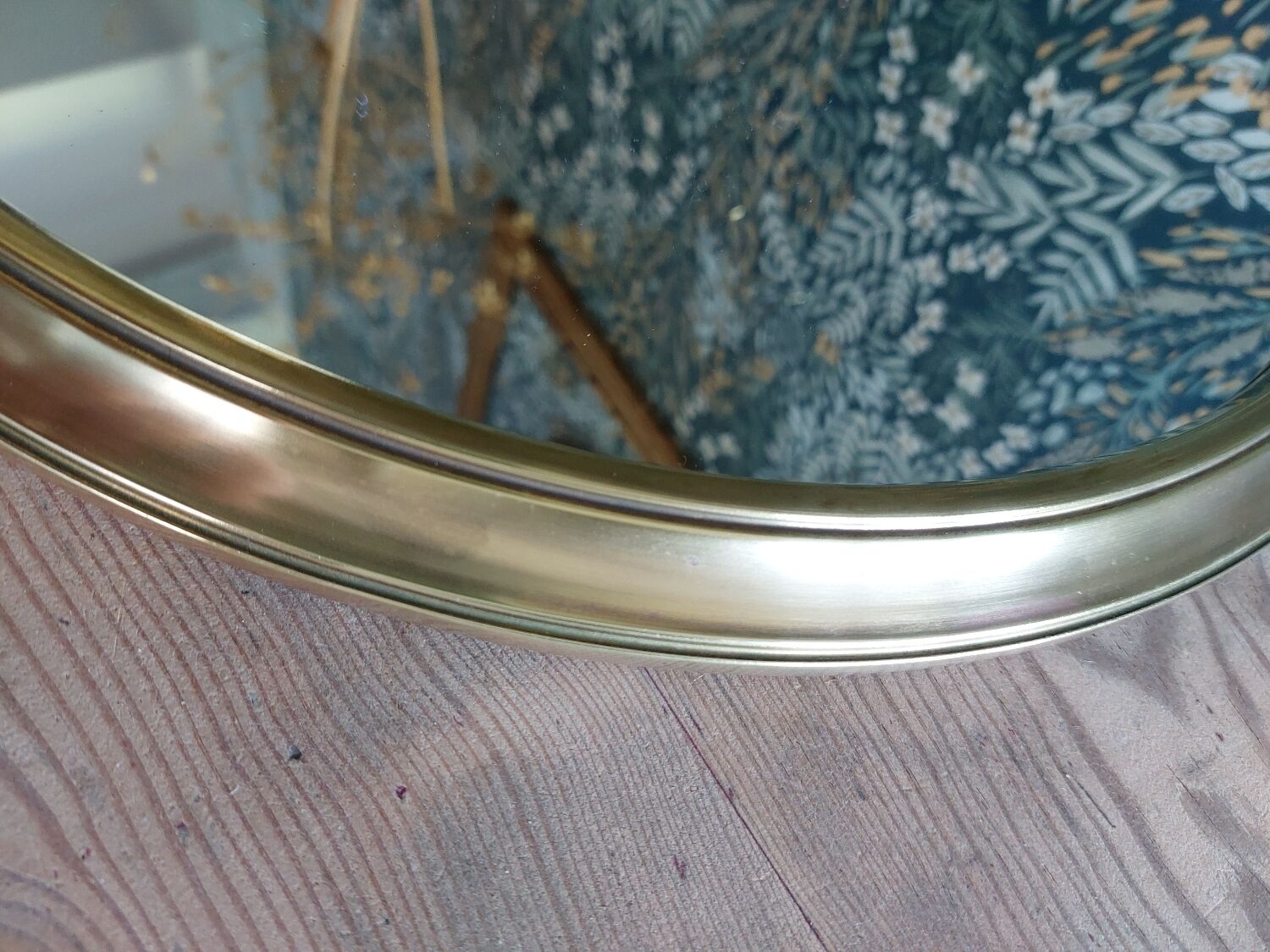 Vintage brass mirror top