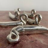 Set of 6 silver-plated swan knife rests