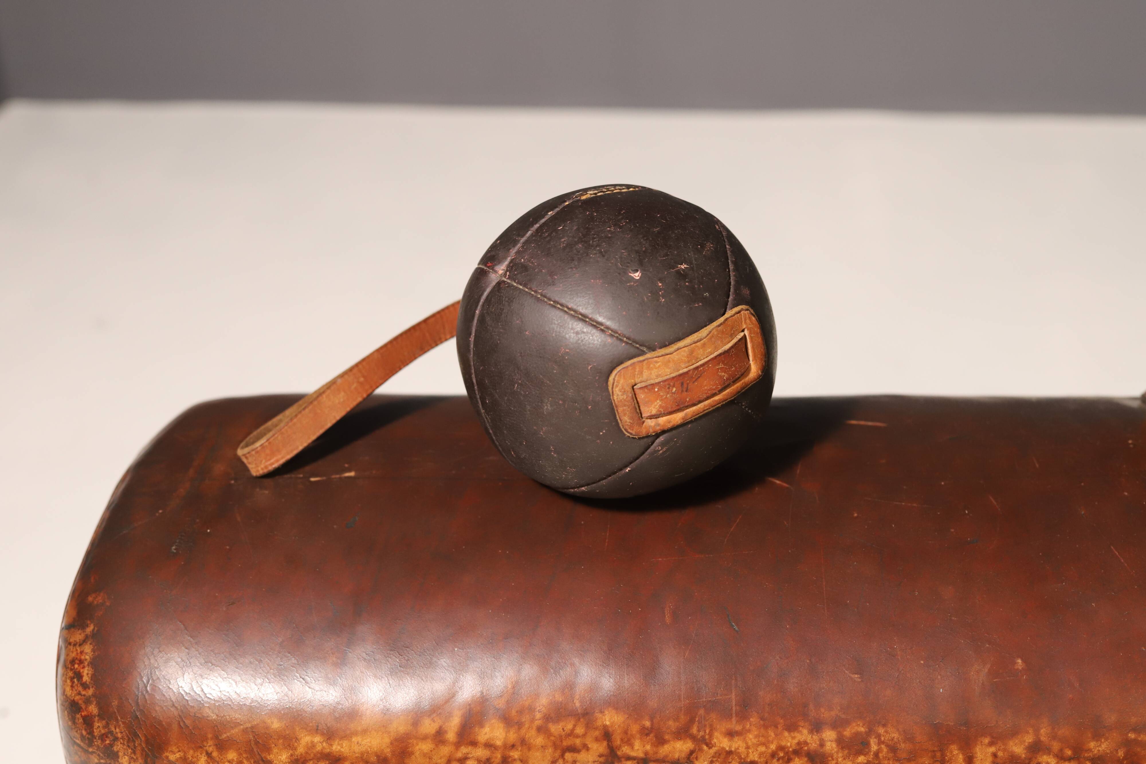 Large Vintage Leather Medicine Ball