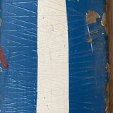 Old Pair of Vintage Blue & White Wooden Skis Mountain Chalet Decor - 218 cm
