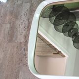 Rectangular mirror, horizontal or vertical, in white lacquered wood, 1970s.