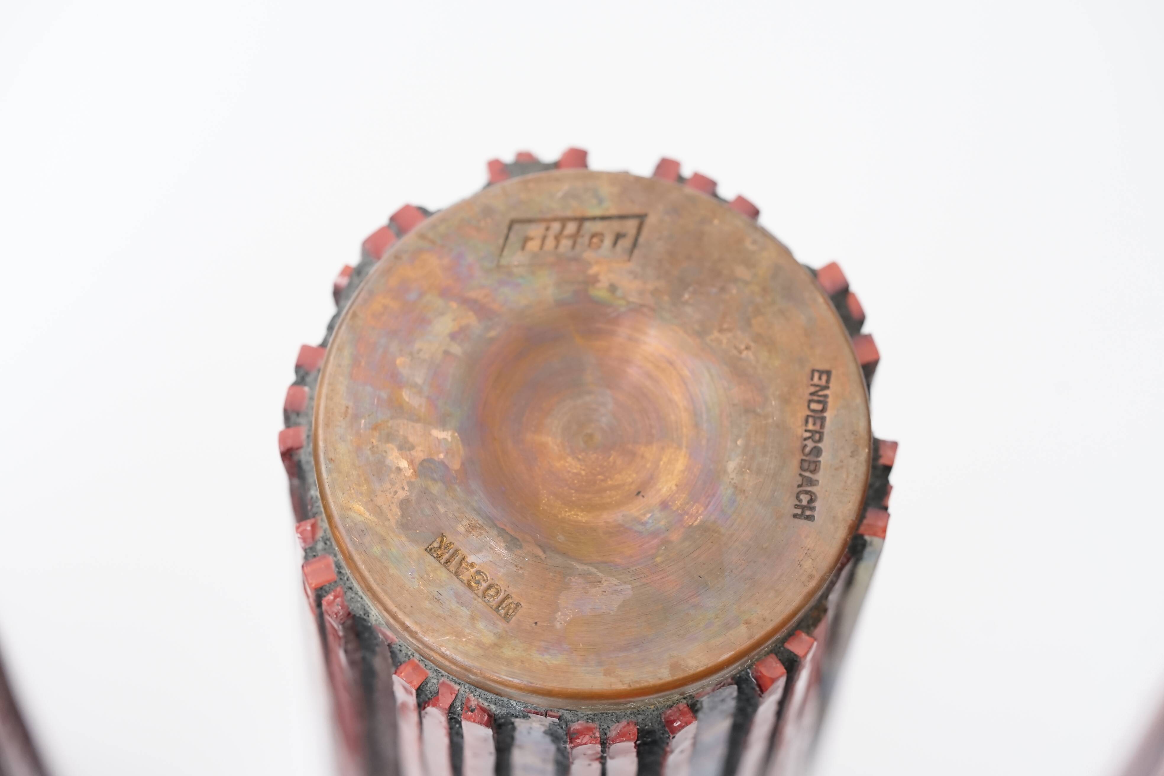 Pottery Mosaic Vases by W. Zimmermann for Ritter Set of 3