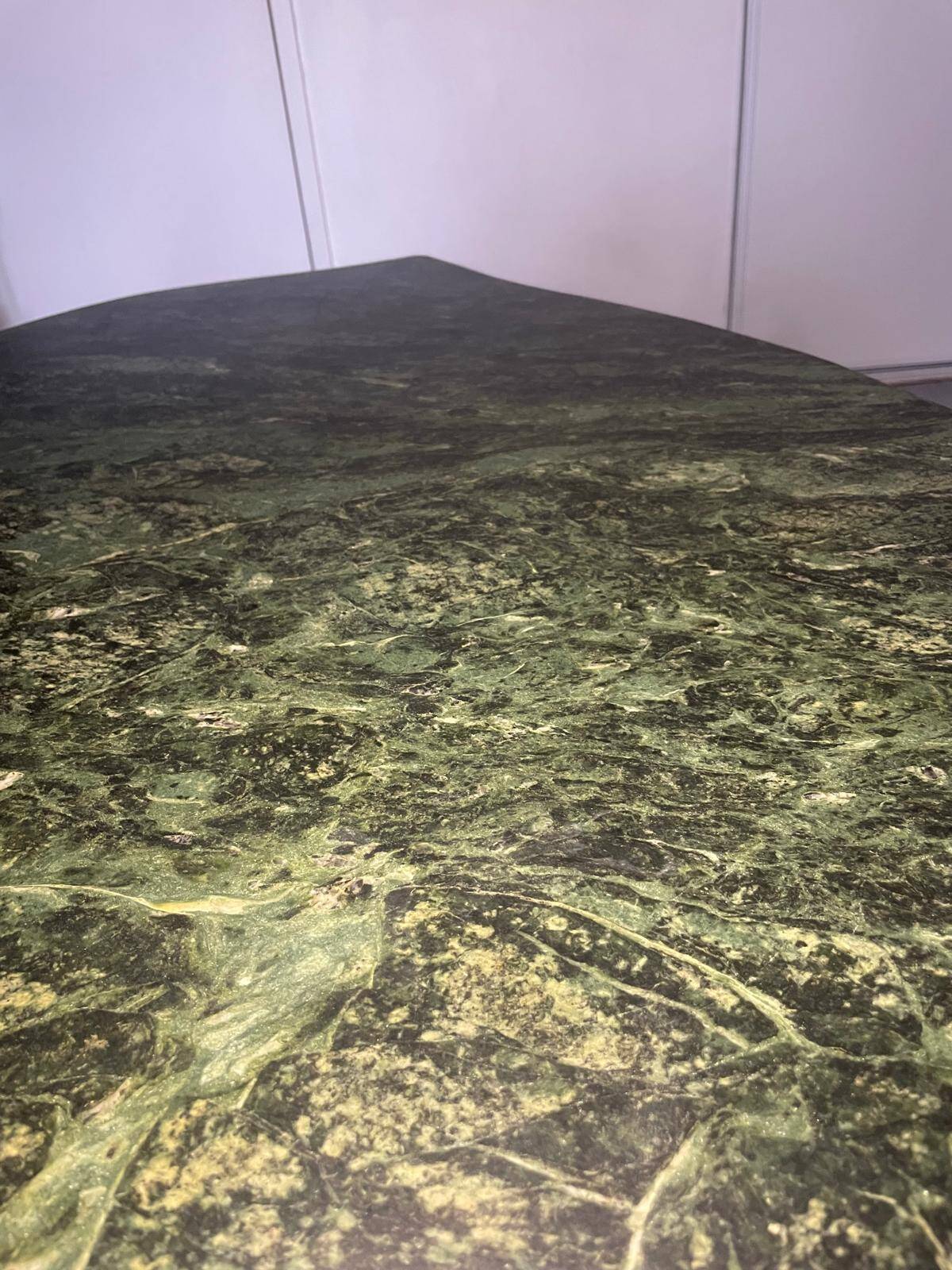 Green marble and carved gilded wood coffee table – Louis XV style