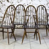 Ercol Quaker chairs and armchairs,
