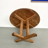 Round pine table "Les Arcs - 1970"