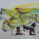 Salvador Dali : Les Chevaux, Le Cheval de course - Lithographie signée