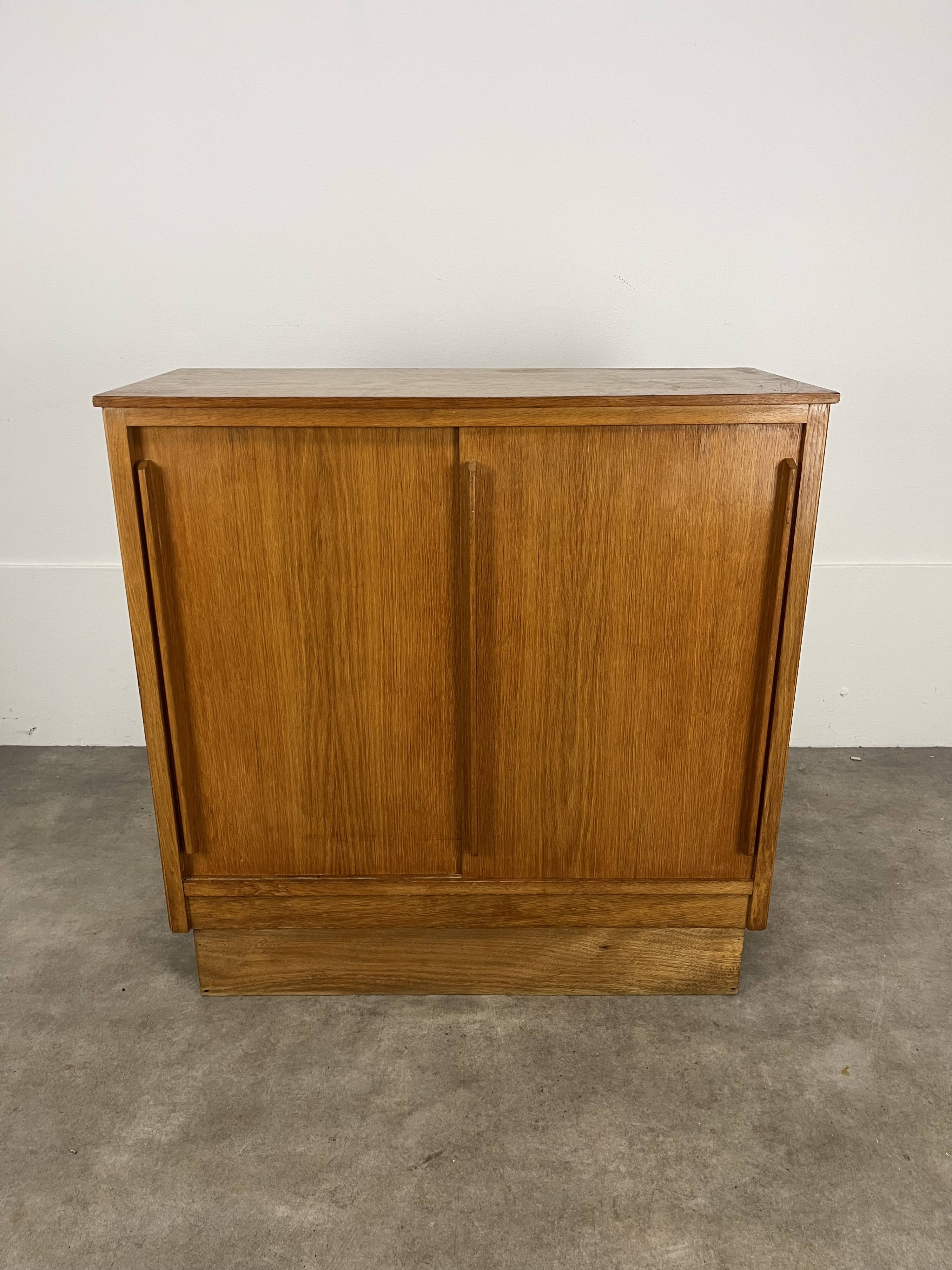 50s sliding door sideboard, wood, vintage