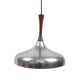 Scandinavian pendant light - Brushed steel and rosewood