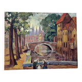 Antique painting signed Armand Lacour, 1935