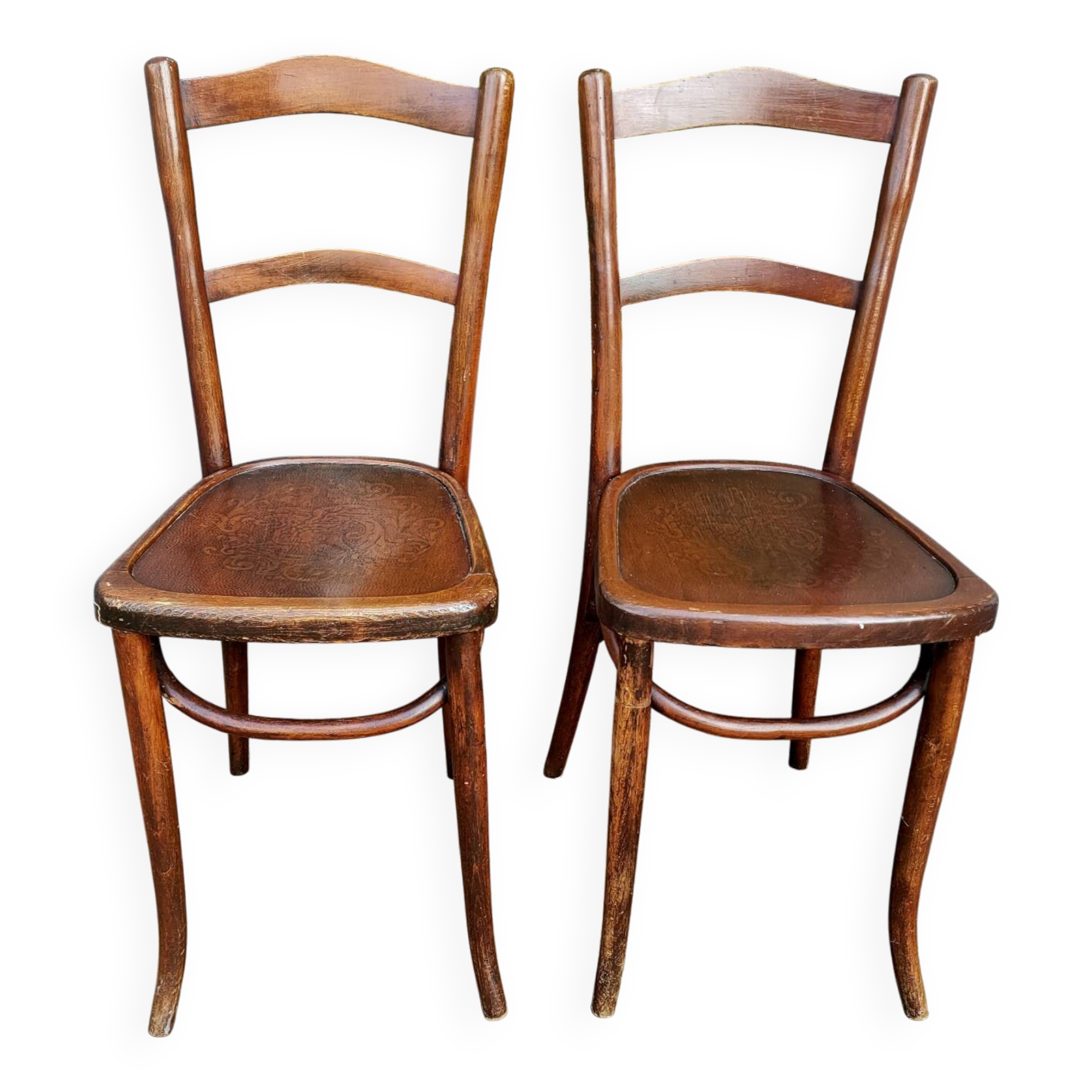 Pair of antique Luterma bistro chairs