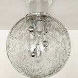 Grande lampe encastrée en verre glacé par Doria