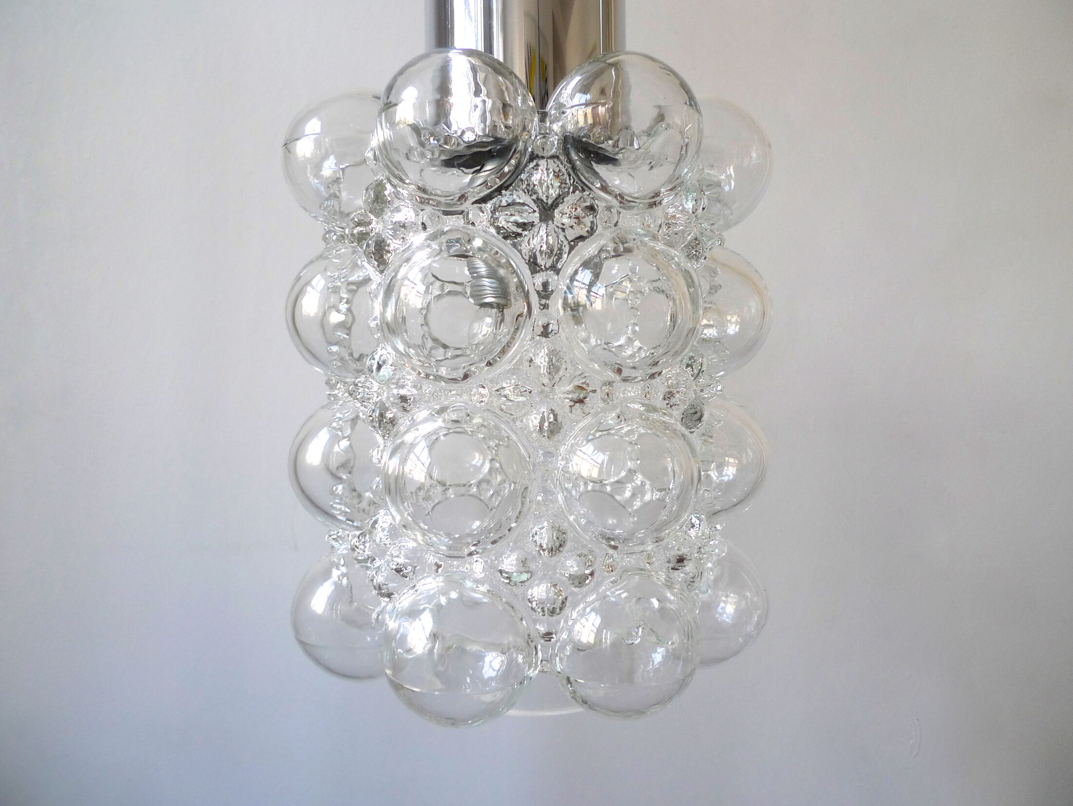 Bubble glass hanging lamp by Helena Tynell for Limburg Glashàtte, 1960s