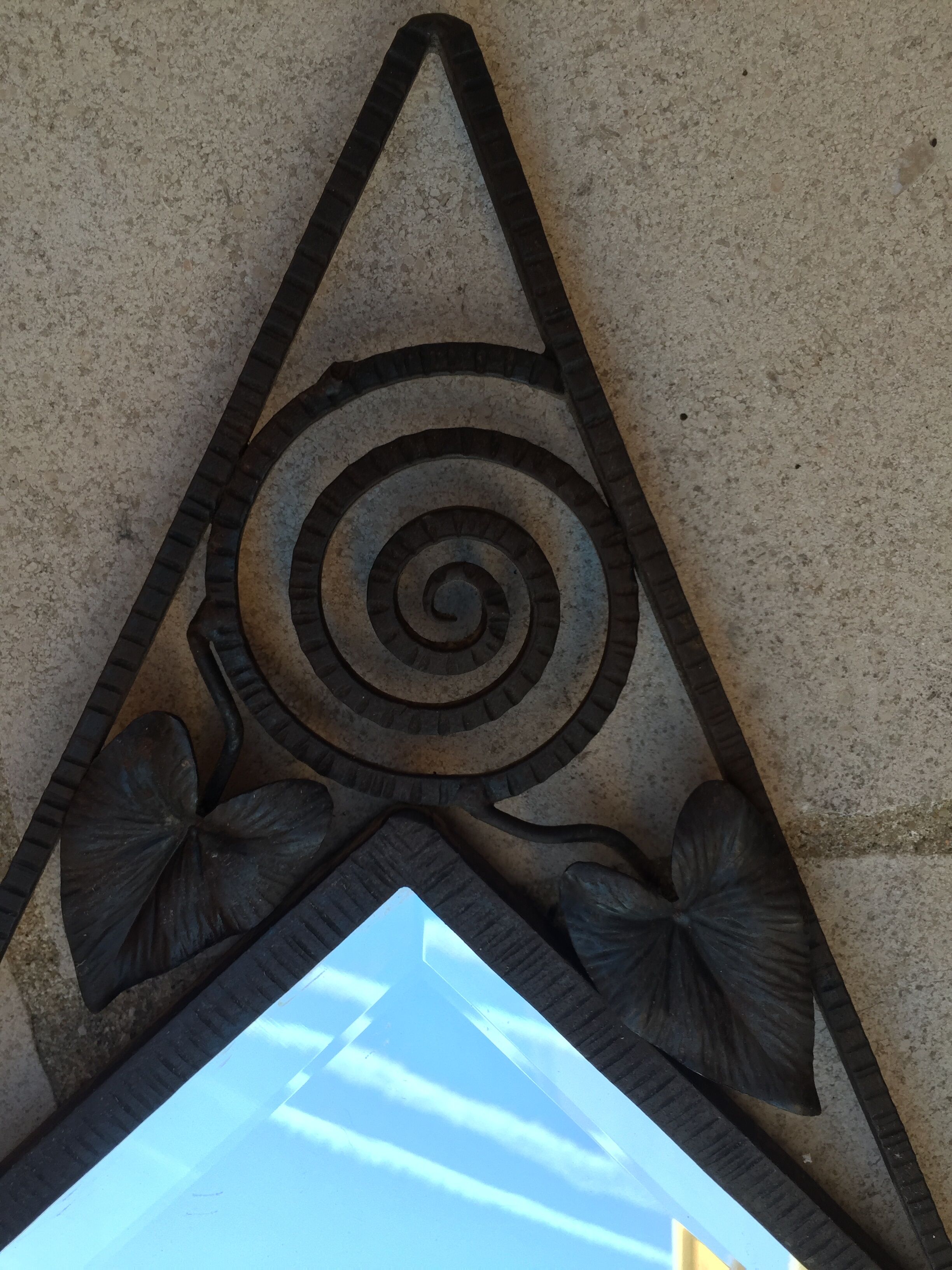 Diamond art nouveau mirror, 23x47cm