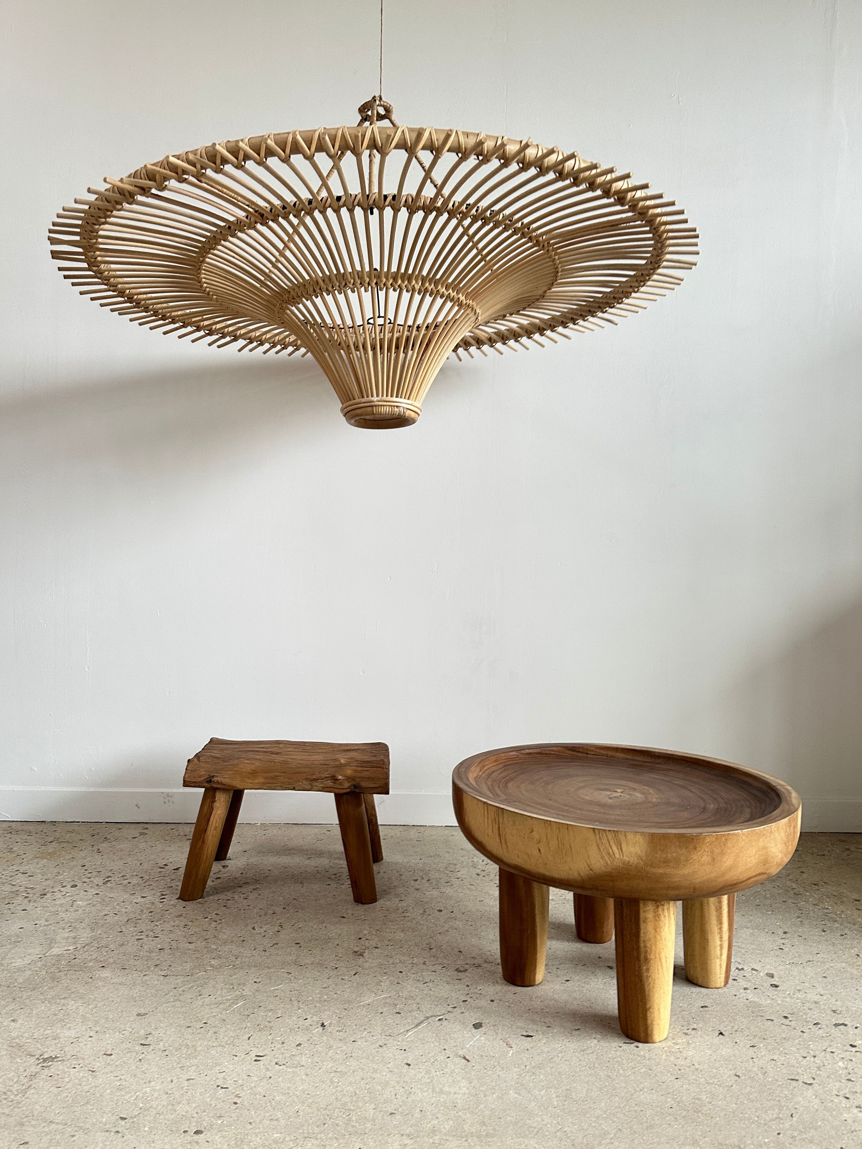 Suspension rattan saucer iron frame D:120 H:60
