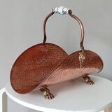 Old log holder in copper and brass