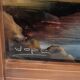 Painted wooden tray. Art Deco, signed Dope