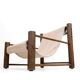Solid wood armchair with adjustable backrest.