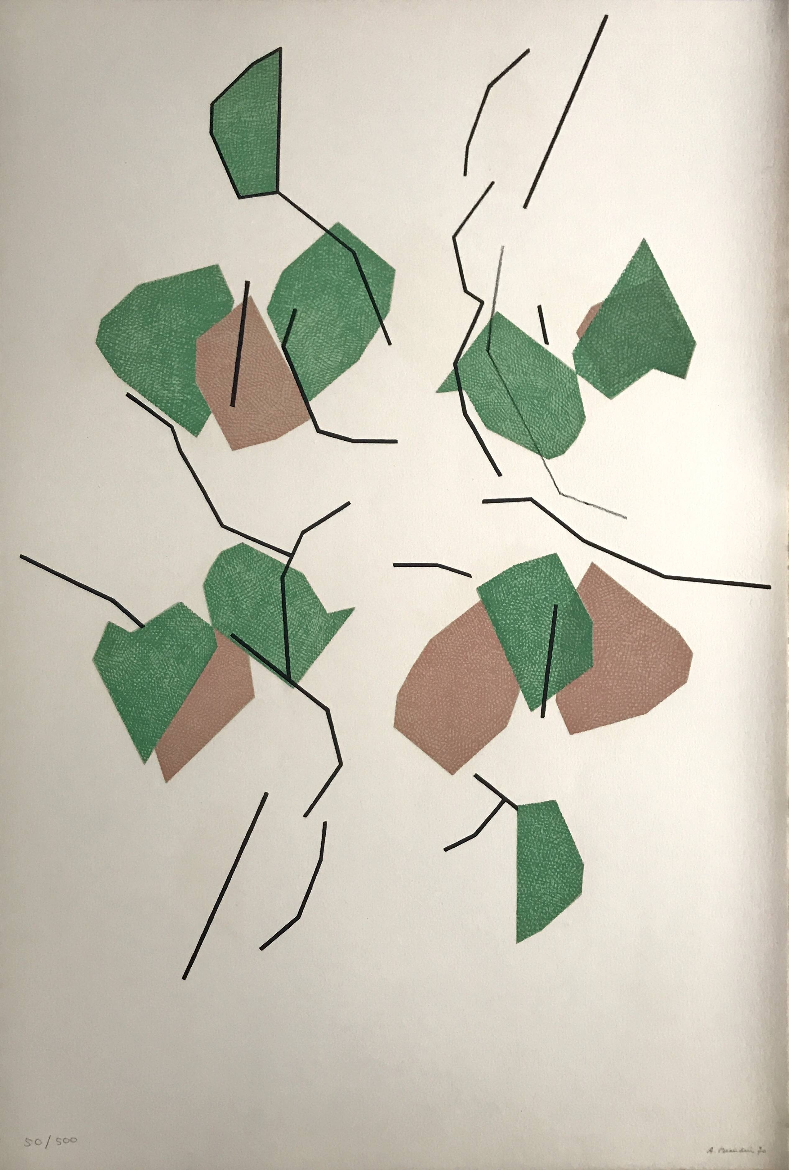 André beaudin, untitled, 1970. original lithograph signed in pencil