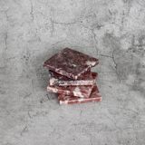 Madeji – Pink Square Natural Marble Coasters- set of 4