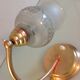 Brass bedside lamp and glass silkscreen vintage 50-60 years