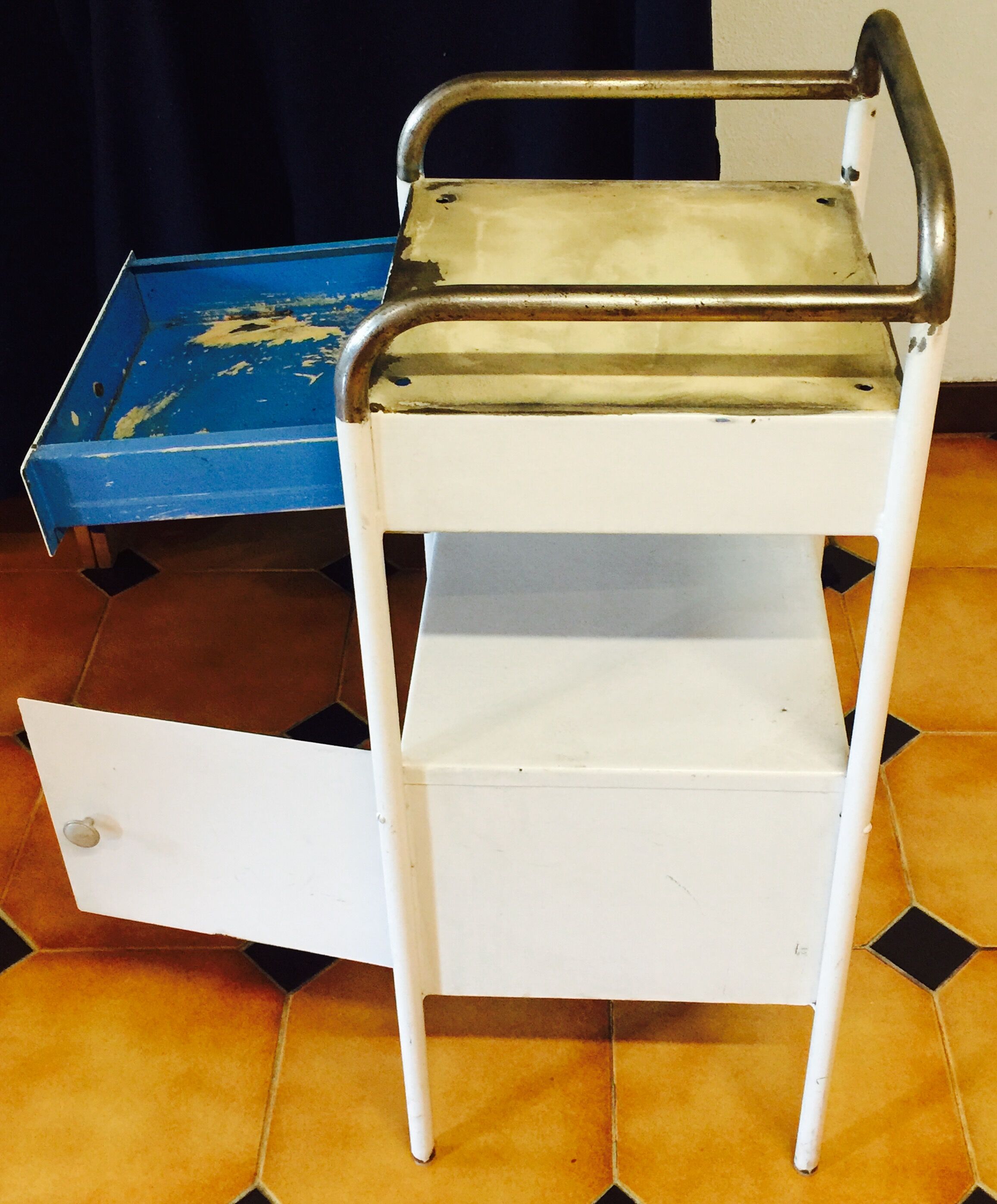 Boarding school years 50 metal bedside