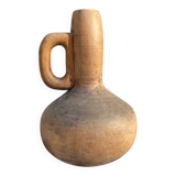 Wooden vase, brutalist, wabi-sabi, vintage craftsmanship.