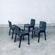 Postmodern Leather Dining Chairs, Italy, 1980s, Set of 4