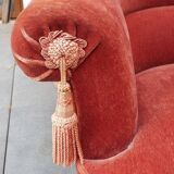 Paire de fauteuils crapaud velours
