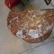 Chest of drawers half moon in marquetry 2 drawers marble top late nineteenth century