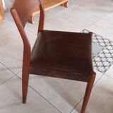 2 Fristho Franeker chairs, Scandinavian, teak and leather.