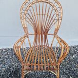 Emmanuelle style rattan wicker armchair