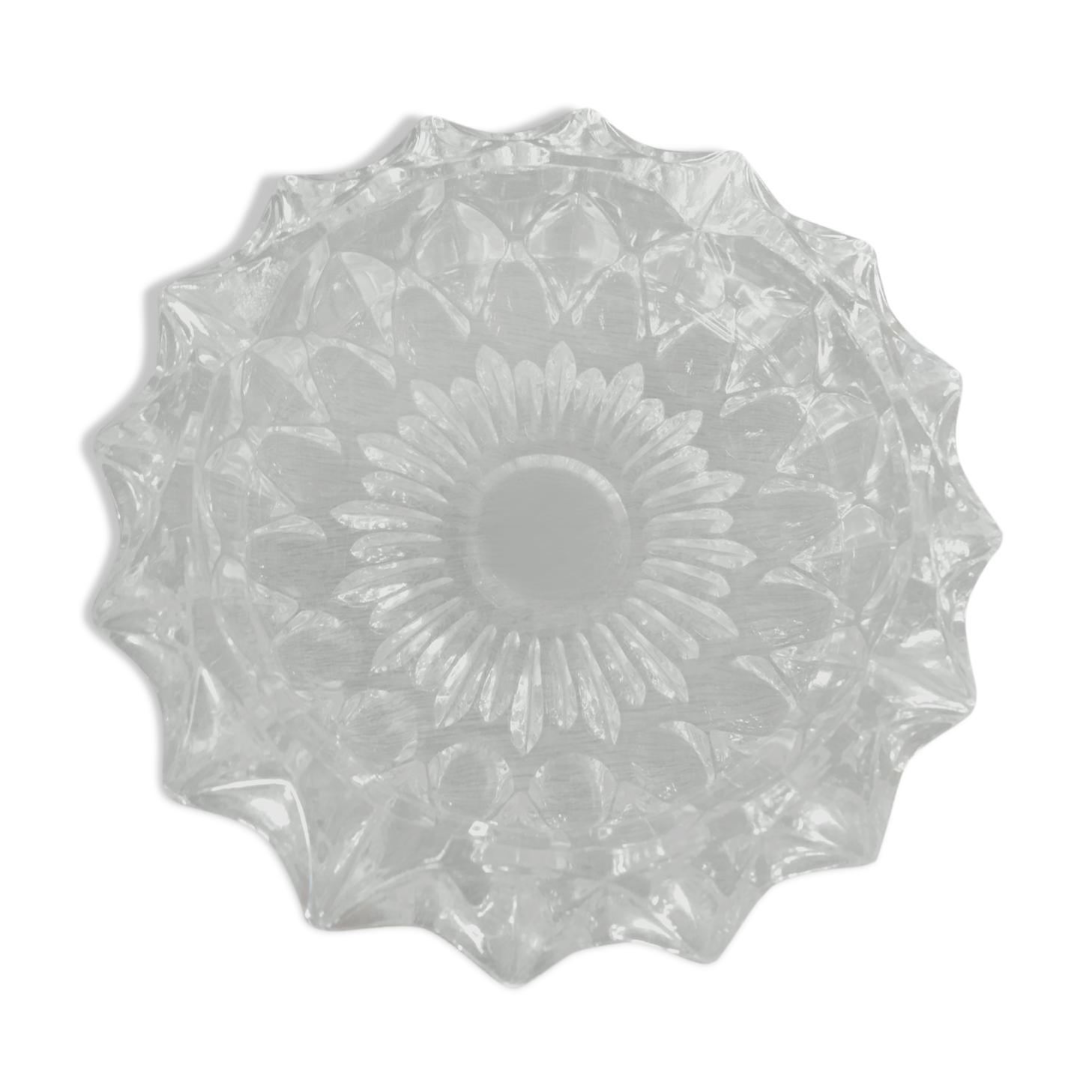 Cendrier en verre ciselé