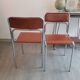 Paire de chaises chrome et skaï seventies