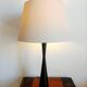 Lampe diabolo en bois noirci