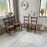 Set of rustic Provençal mulched chairs