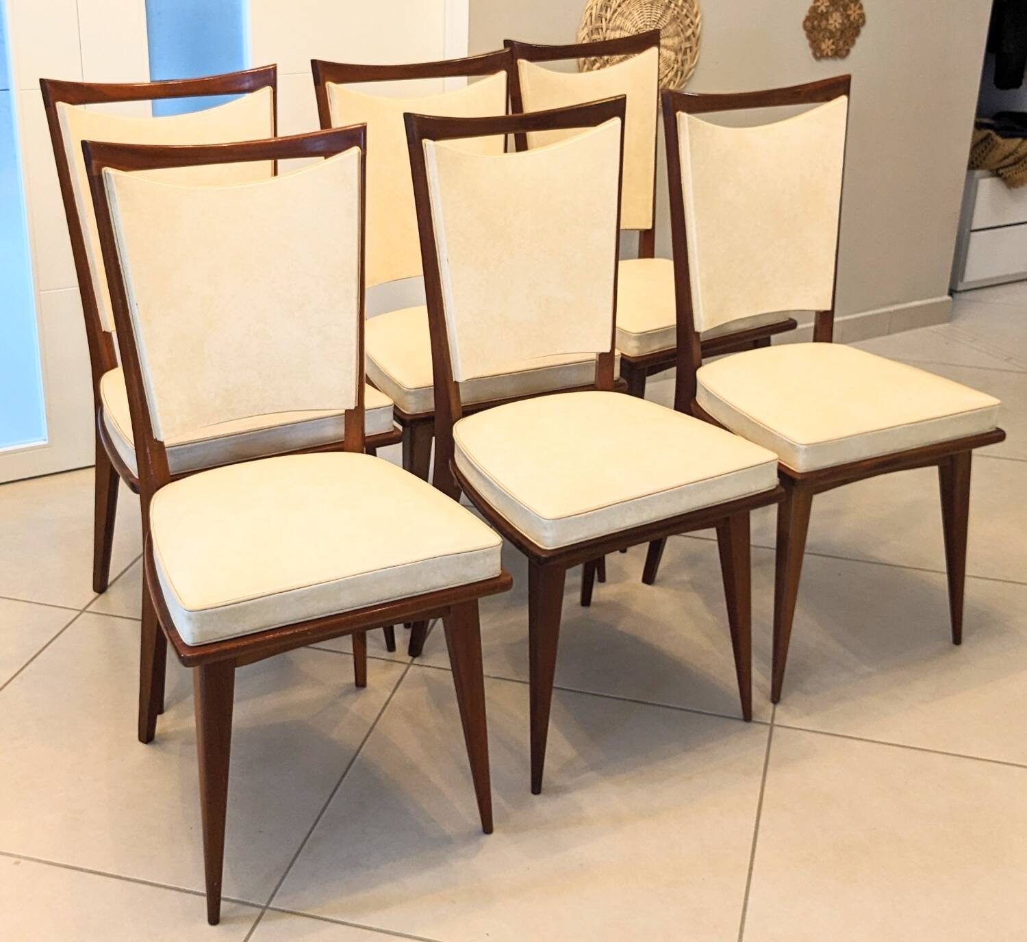 Vintage compass and leatherette chairs
