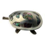 Abalone shell & alpaca silver turtle box, Mexico, 1970