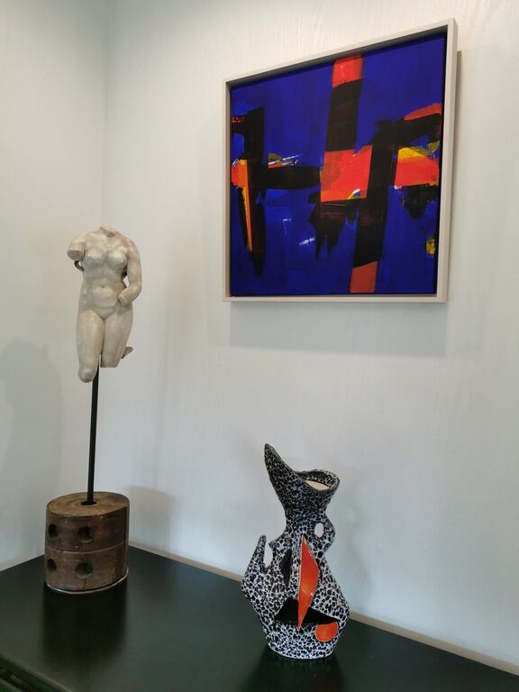 Geometric design vase signed Le Vaucour Vallauris