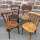 4 Mismatched bistro chairs curved wood Brasserie