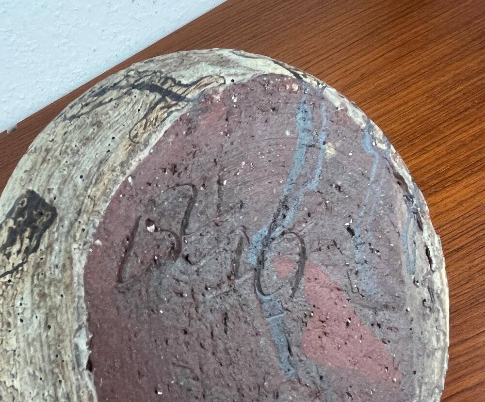 Vintage German brutalist studio mushroom vase by Gerhard Liebenthron, 1970s.