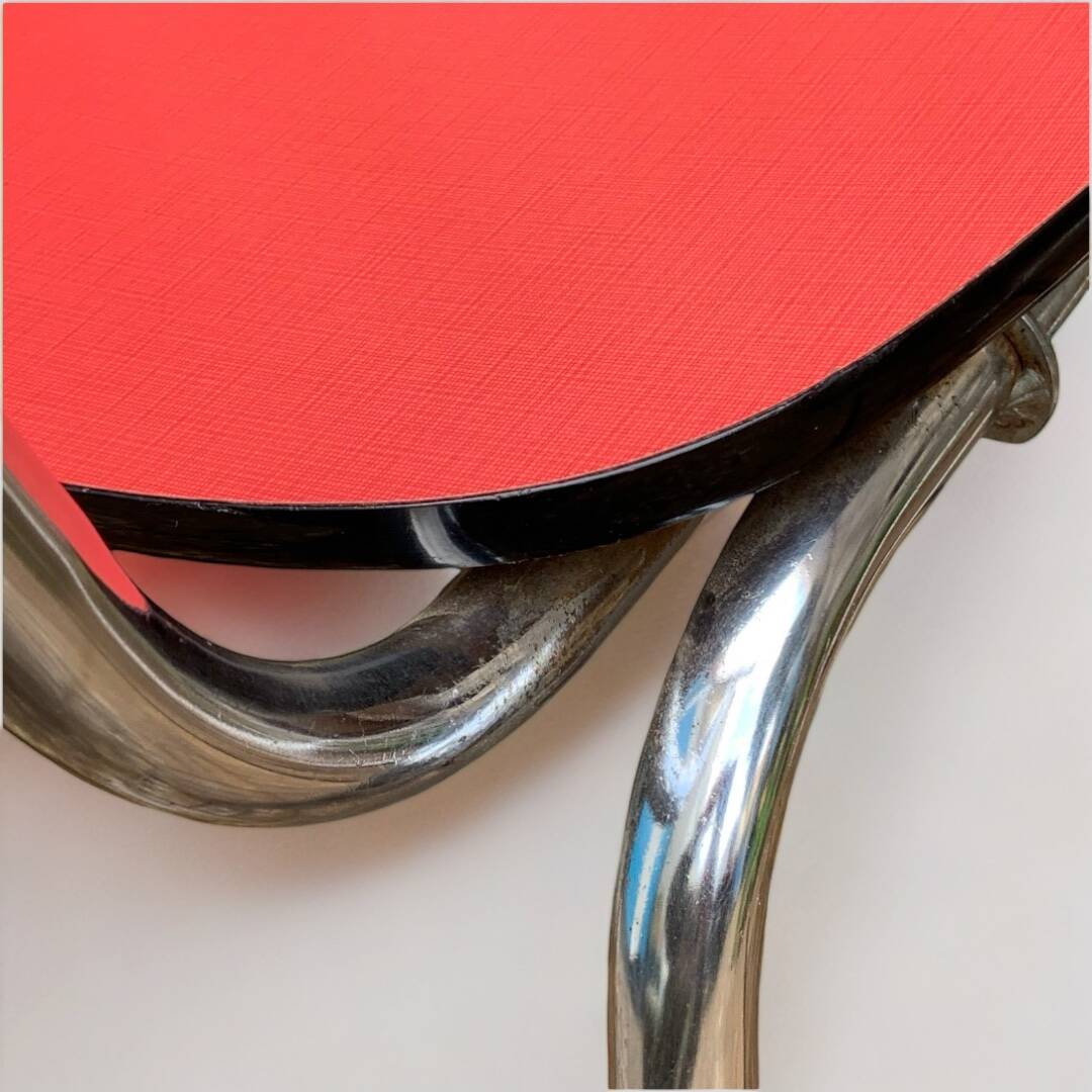 Pair of red Formica chairs Roc 1960