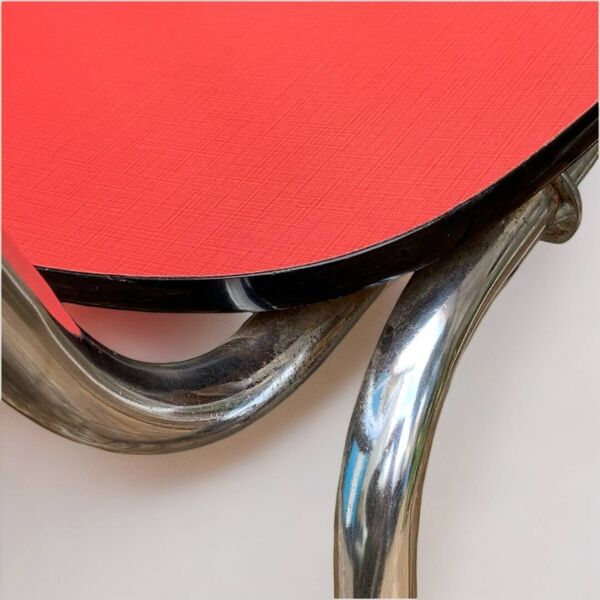 Paire de chaises Formica rouge Roc 1960