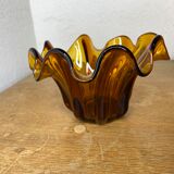 Blown glass draped candle holder