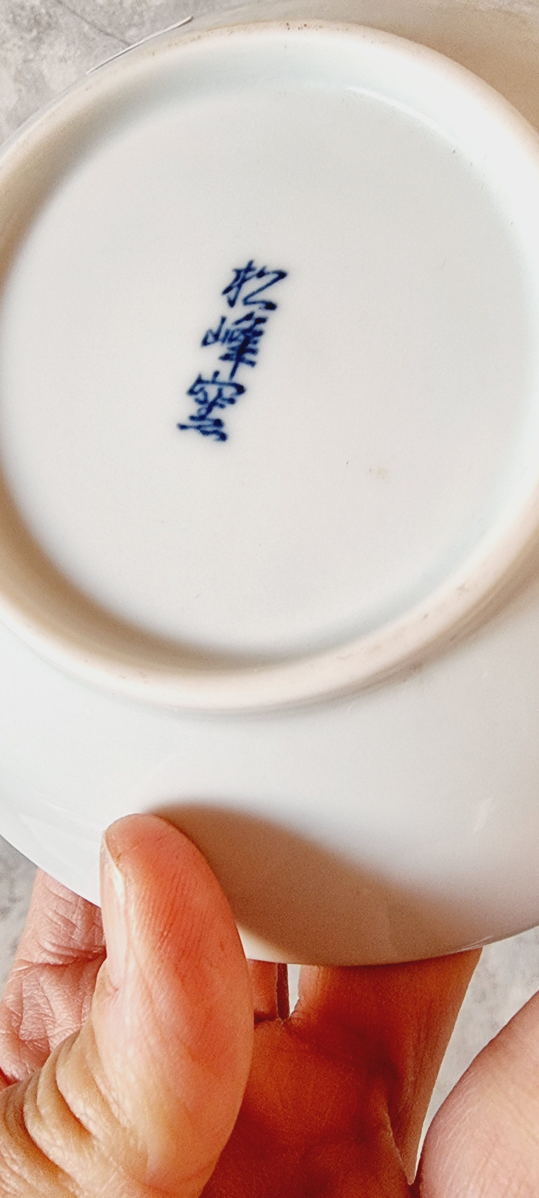 Set of 4 blue and white porcelain plates