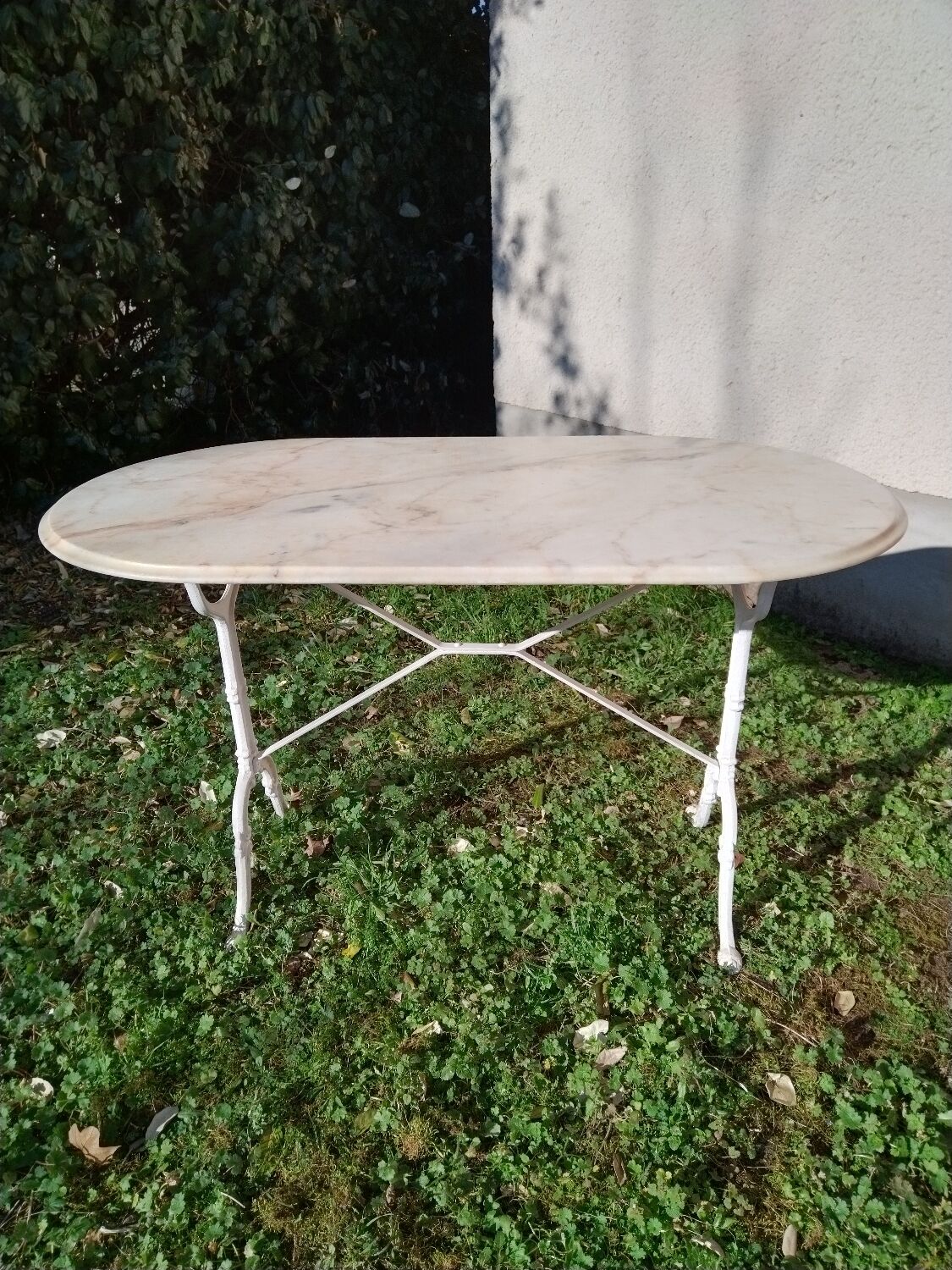 Bistro table with marble plaque