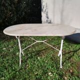 Bistro table with marble plaque