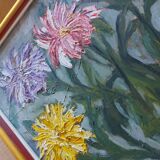 Oil painting signed 60'S, bouquet of flowers