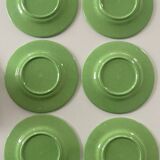 6 barbotine dessert plates.