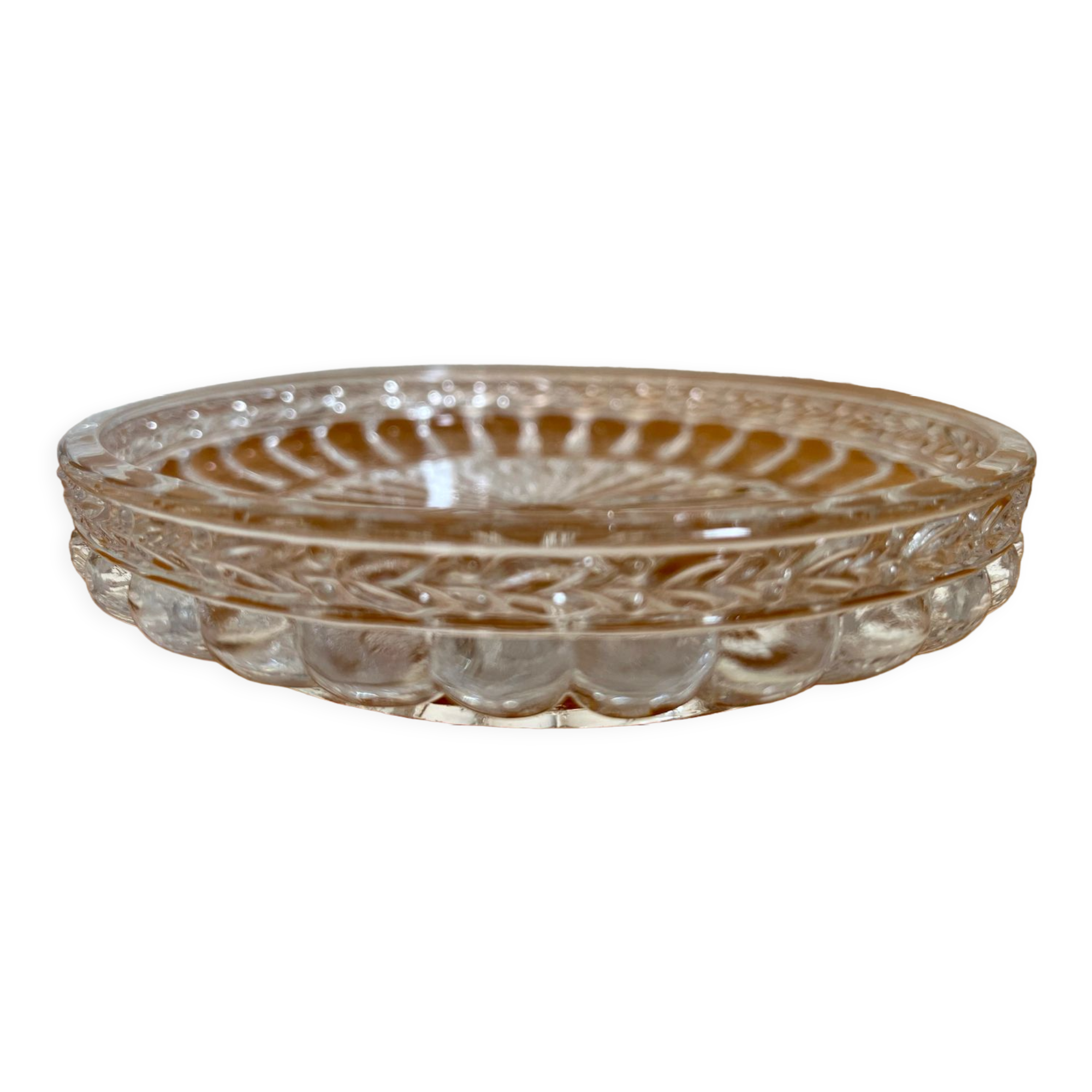 Vintage molded glass empty pocket cups