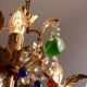 Vintage brass and Murano glass chandelier